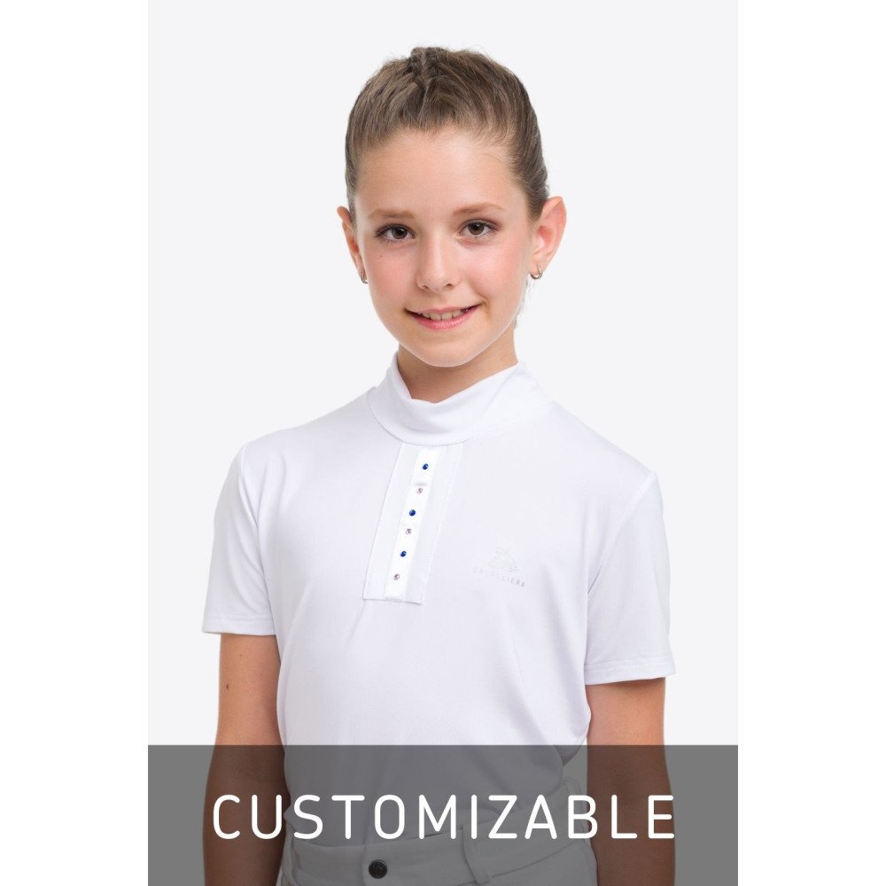 Cavalliera Riding Show Shirt CUSTOM CRYSTALLIZED KIDS, short sleeve